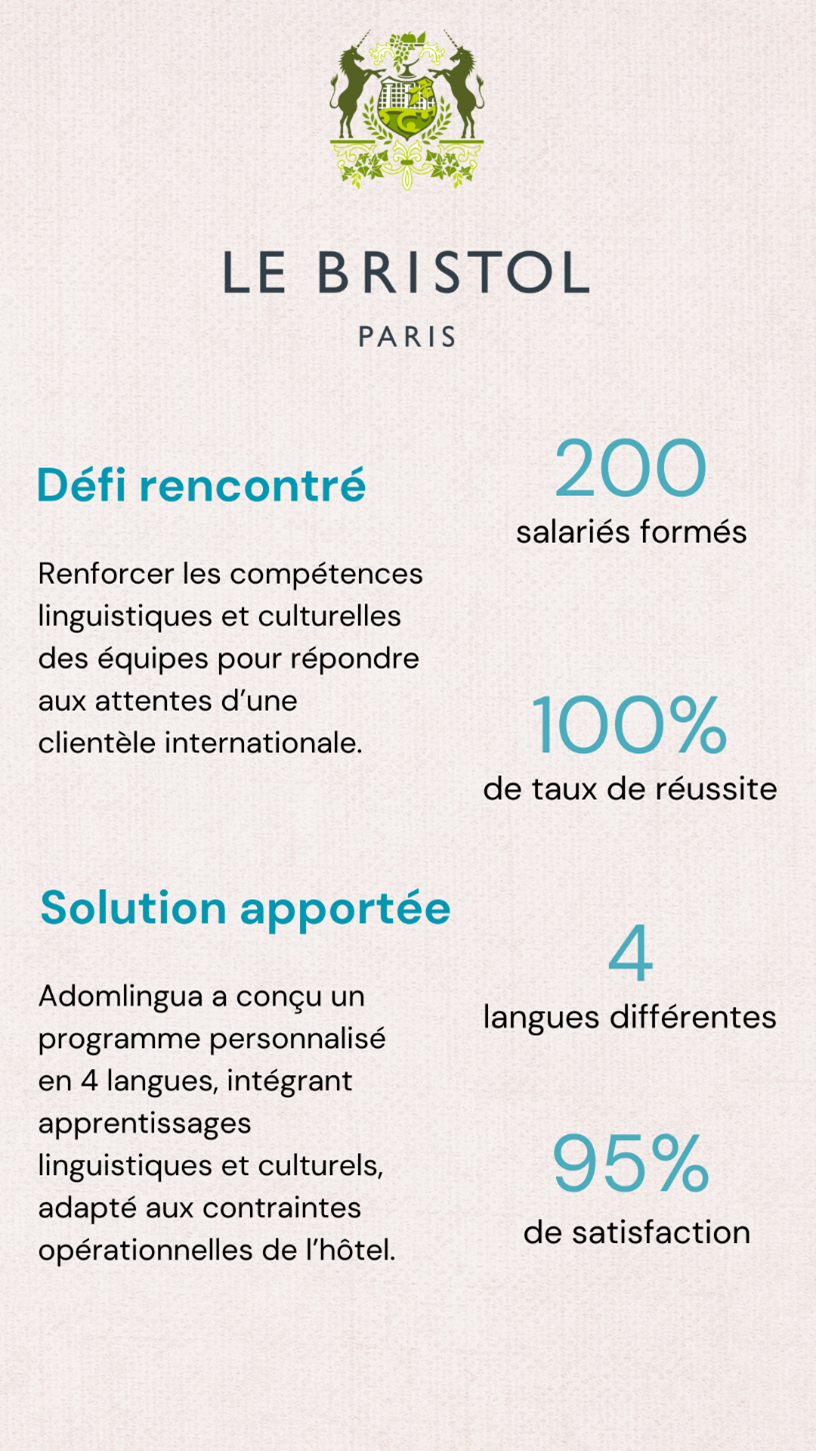 Comment l'Hôtel Bristol Paris a transformé l'accueil de ses clients internationaux avec Adomlingua